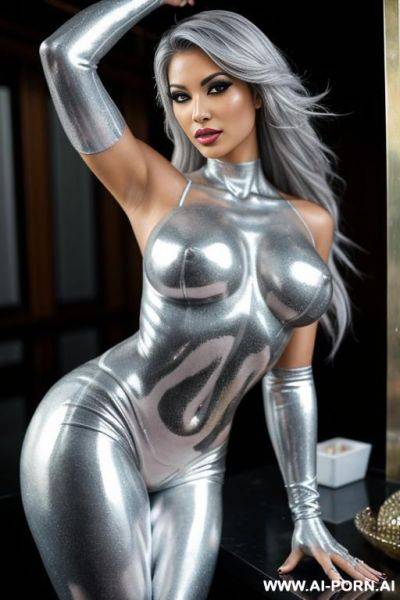 Many and sexy brazilian bimbos totally covered in silver bodypaint - ai-porn.ai - Brazil on pornsimulated.com