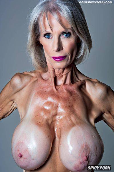 Intricate, silver hair, enormous breast implants, large areolas - spicy.porn on pornsimulated.com