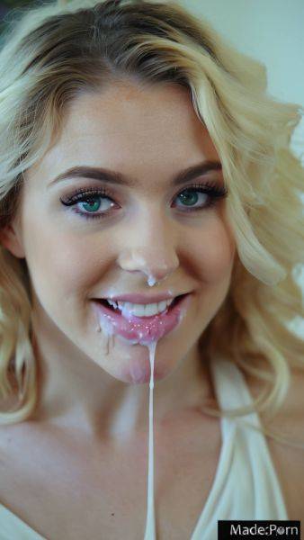 Looking at viewer curly hair princess bukkake fairer skin babe open mouth AI porn - made.porn on pornsimulated.com
