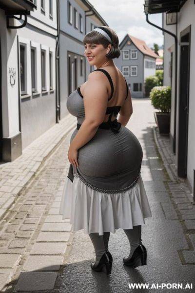 Egyptian queen wearing white dress, (bobcut hairstyle), (((massive huge breasts))), full body view, photorealistic, ((chubby woman)), ((wide hips)), ((huge butt)), beach, smiling, (hairband), (crouching), ((view from behind)) - ai-porn.ai - Egypt on pornsimulated.com