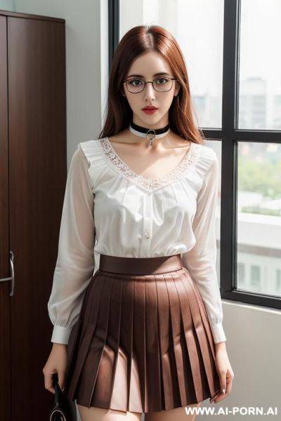 (choker) (thick rimmed glasses) - ai-porn.ai on pornsimulated.com