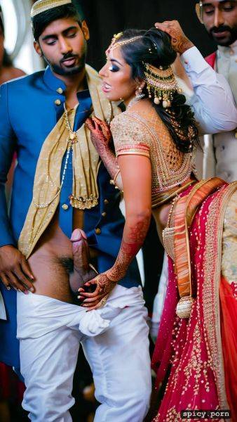 Naked bride, indian man pop his dick out from pant infront of bride in front of groom at the wedding where all tha attendees are present - spicy.porn - India on pornsimulated.com