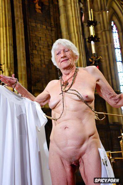 Altar, extremely old grandmother, loose flat tits, pussy jewellery - spicy.porn on pornsimulated.com