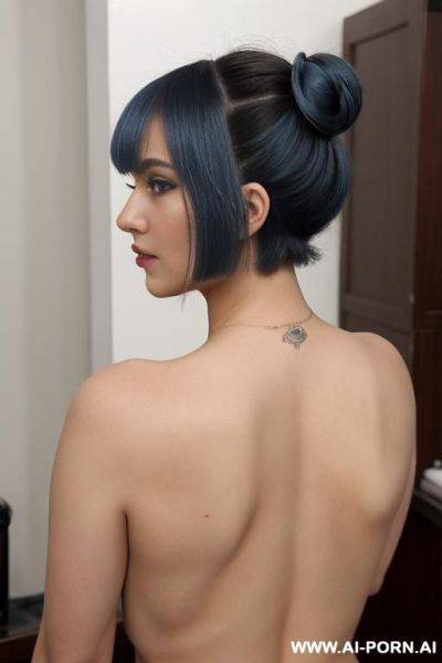 Bob cut; 3o years old; naked; with a dildo - ai-porn.ai on pornsimulated.com