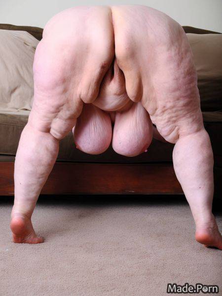90 nude from behind ssbbw saggy tits spreading legs back view AI porn - made.porn on pornsimulated.com