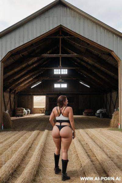 Chubby round red naked butt, skin, white socks, and white shoes, bent over a table, full body view from back behind him, feet all the way to his head should be visible - ai-porn.ai on pornsimulated.com