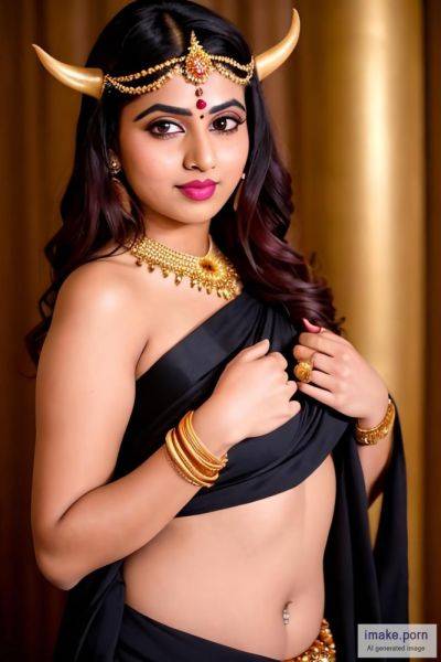 Indian girl with devil horns and gold crown and jewels wearing... - imake.porn - India on pornsimulated.com