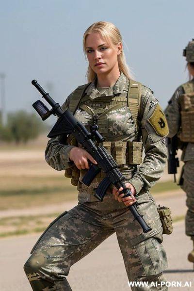 Short haircut partially naked military slut - ai-porn.ai on pornsimulated.com