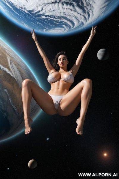 Giant boob drop, floating, space - ai-porn.ai on pornsimulated.com