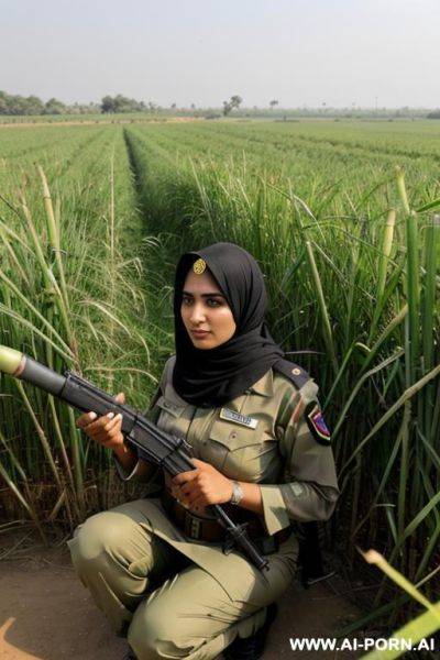 A pakistani army woman showing her private parts in sugarcane field - ai-porn.ai - Pakistan on pornsimulated.com