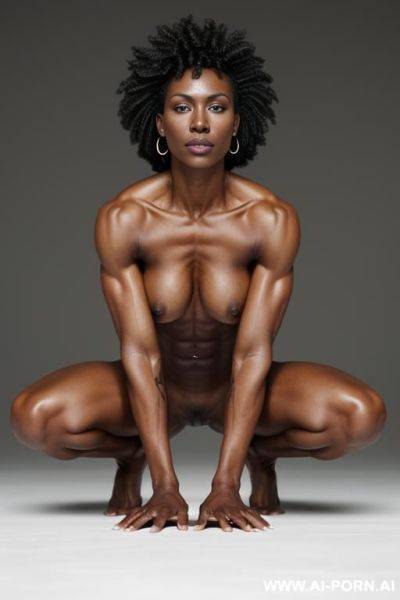 Black tribal woman. plains. toned body. abs. perky nipples. nipple ring. - ai-porn.ai on pornsimulated.com