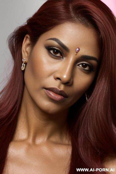 (highest quality) extreme closeup, entering her tanned face, long hair, aroused, indian milf, mature, - ai-porn.ai - India on pornsimulated.com