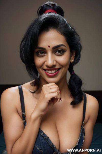 Hindu bbw aunt and nabour fully nacked on the bed riding the big dick - ai-porn.ai on pornsimulated.com