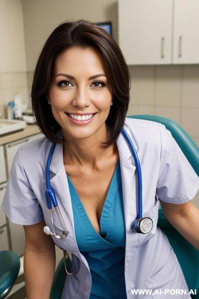 (close up) (bending down) (smiling) (scrubs) (dentist) - ai-porn.ai on pornsimulated.com