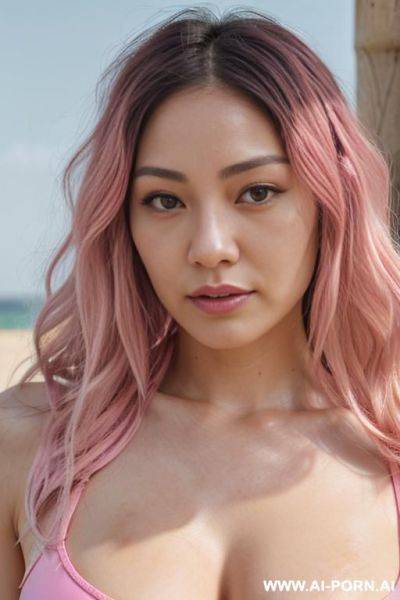 Close! patronizing expression. japanese. long wavy blonde hair. closeup in decent clothes. she is natural. real-life sei-ra sodes-hiro! in a sand empire. it seems as if she pulls me closer. - ai-porn.ai - Japan on pornsimulated.com