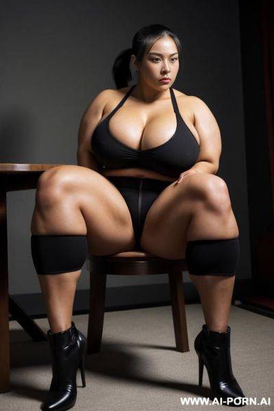 Huge muscled bulked up thighs, strong obese legs - ai-porn.ai on pornsimulated.com