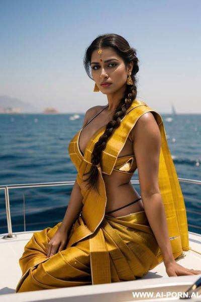 Spanish woman on a yacht, completely naked, showing pussy and breats - ai-porn.ai - Spain on pornsimulated.com
