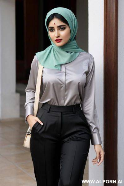 Pakistani, headscarf, long-sleeve shirt, trousers - ai-porn.ai - Pakistan on pornsimulated.com
