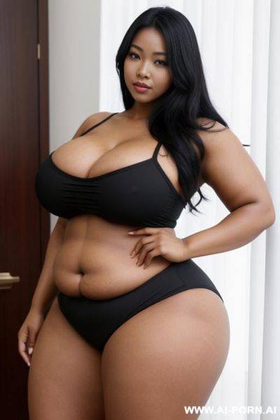 媚黑人妻, massive huge fat big obese bulked up thighs, full frontal view - ai-porn.ai on pornsimulated.com