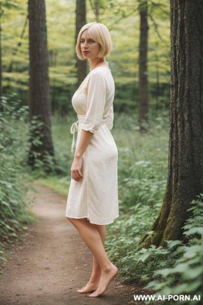 Nature photo swede! wife swede, barefoot, standing in profile - ai-porn.ai on pornsimulated.com