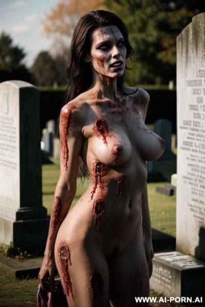 Zombie, naked, cemetery - ai-porn.ai on pornsimulated.com