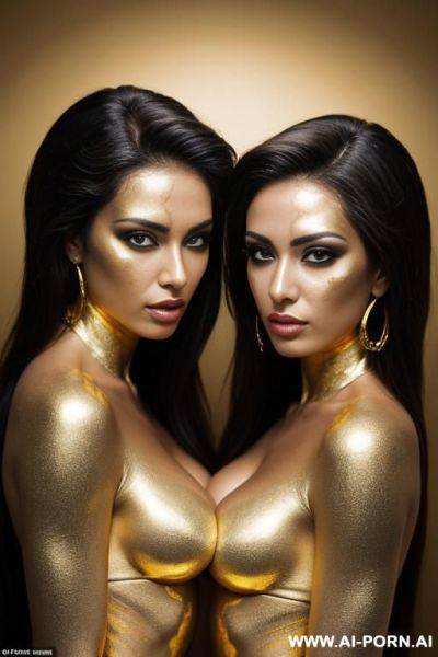 Multiple gorgeous brazilian bimbos covered completely in gold bodypaint - ai-porn.ai - Brazil on pornsimulated.com