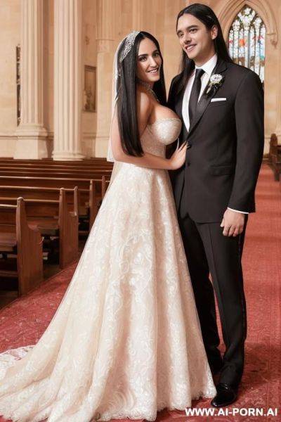 ((((douglas and regina)))) ((((couple portrait)))) ((((high quality picture)))) ((a woman with long straight black hair)) ((my faithful dream girlfriend)), ((((gigantic cleavage)))), ((elis and javier woman)) - ai-porn.ai on pornsimulated.com