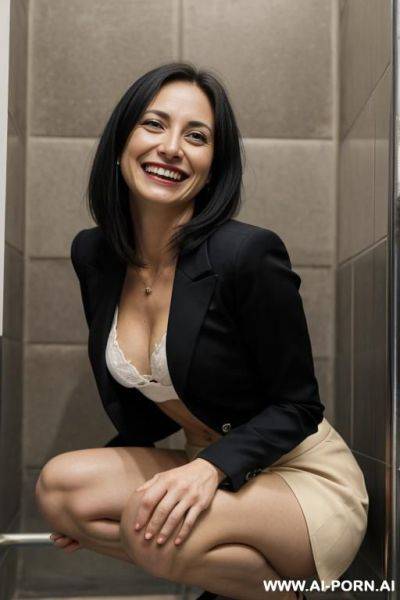 Italian, skin, blazer, skirt, squatting over urinal - ai-porn.ai - Italy on pornsimulated.com
