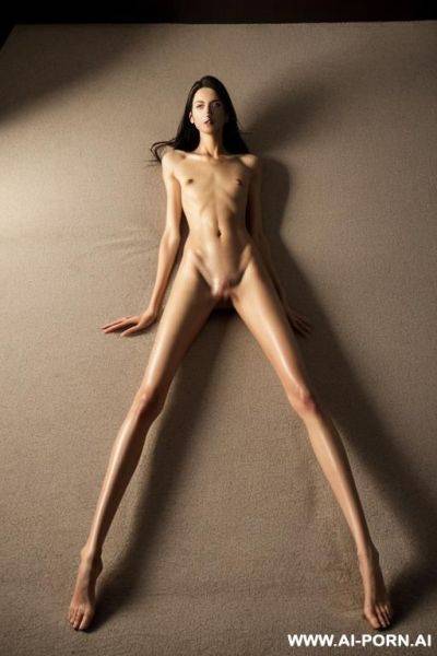 Pov from underneath, naked including feet. extremely long legs. freakishly long legs. super long legs. tall legs. massively long legs. ultra long legs. gangly long legs. uber long legs. unstable - ai-porn.ai on pornsimulated.com