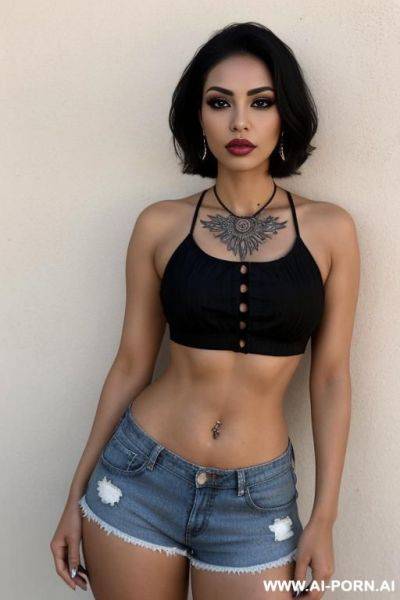 Supermodel, mexican, chola, chicana, shorts, wide hips, heavy makeup - ai-porn.ai - Mexico on pornsimulated.com