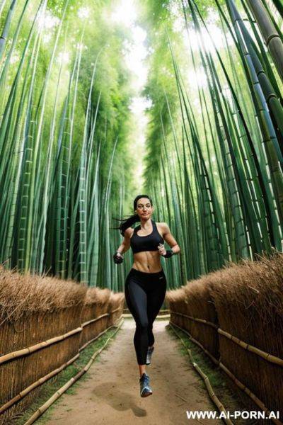 Ninja, bamboo forest, running - ai-porn.ai on pornsimulated.com