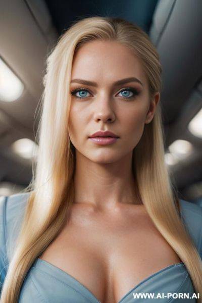 Ultra realistic, no makeup, full lips, eyes, high cheekbones, big hips, wide hips, thick thighs, huge fat ass, wearing light gray scrubs, big round ass, full body view - ai-porn.ai on pornsimulated.com