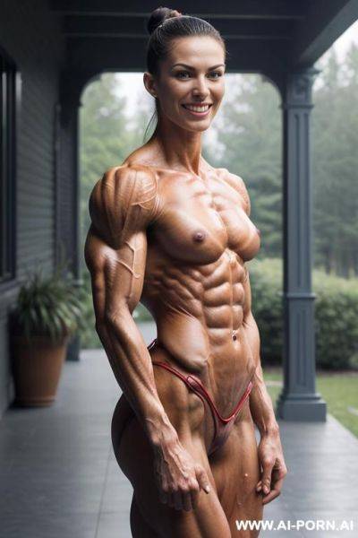 ((color photo)), (naked), (nude), ((very slender most muscular russian ifbb pro woman k. zafirova only)), ((((nude sinewy slender beautiful pretty smiling russian ifbb muscle woman k. zafirova with - ai-porn.ai - Britain - Russia on pornsimulated.com