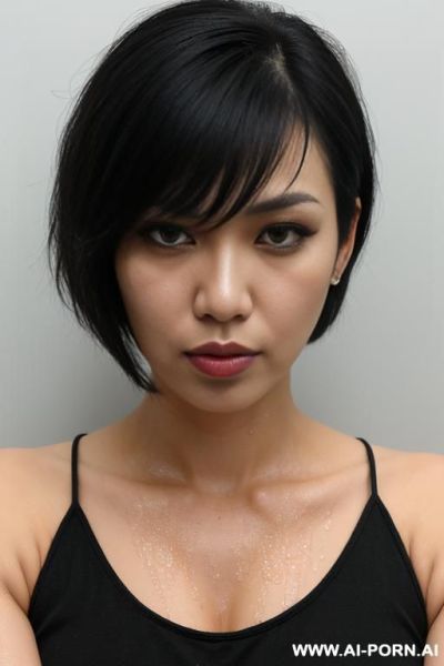 Pretty, 30, wet, hugged, rain, angry, sit, open leg, cry, hate eyes, short hair, open arm, short messy hair, masturbation - ai-porn.ai on pornsimulated.com