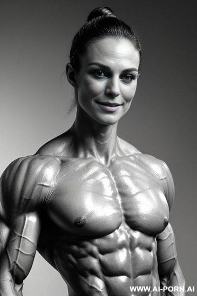 ((gray background)), (naked), (nude), ((very slender most muscular british fbb woman actress k. knightley only)), ((((nude sinewy slender beautiful pretty smiling british fbb muscle woman actress k. - ai-porn.ai - Britain on pornsimulated.com