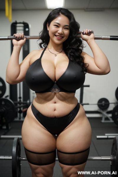 (((((thick thighs), (huge thighs), (massive thighs), (thigh expansion), (gigantic thighs), (huge tits), (massive tits), (gigantic tits), (breast expansion), (long black wavy hair), (cur y hourglass body type), (full shot))))) - ai-porn.ai on pornsimulated.com