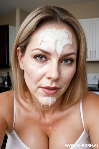 (suburban mom) (sour cream dripping on her face) - ai-porn.ai on pornsimulated.com