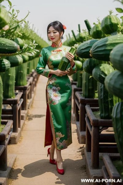 ((chinese traditional dress)), ((chinese grandma)), ((cucumber orchards)), ((cum cucumber)) - ai-porn.ai - China on pornsimulated.com