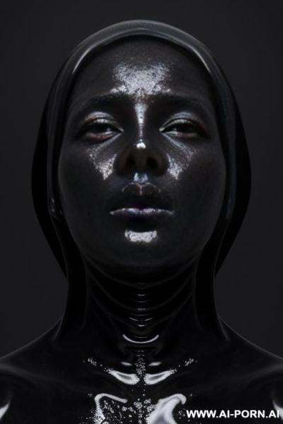 Black goo, goo, goop, black goop, portuguese woman covered head to toe in goo, covered in goop, covered in black goo, covered in black goop, black goo over lips, black goo in mouth, black goo in nose, black goo on eyes - ai-porn.ai - Portugal on pornsimulated.com