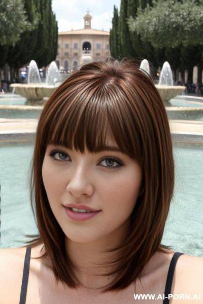 In the front of italy fountain - ai-porn.ai on pornsimulated.com