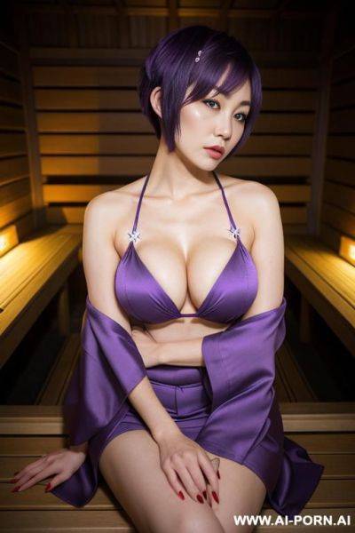 Kimono, cleavage, short hair, long nails - ai-porn.ai on pornsimulated.com