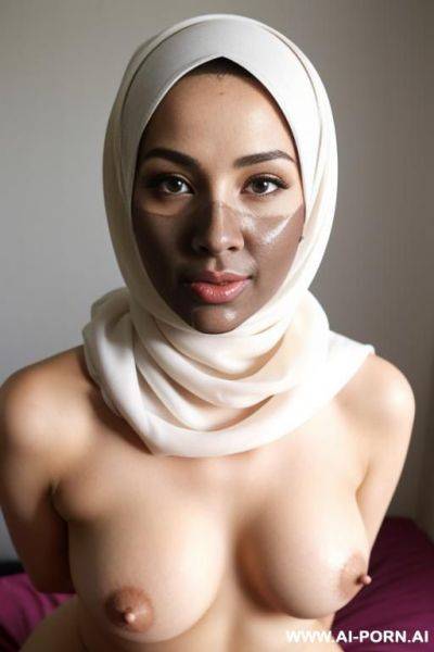 Woman with hijab on naked with cum on her face - ai-porn.ai on pornsimulated.com