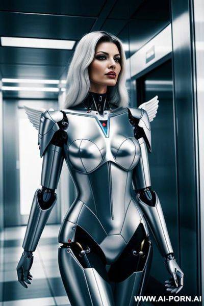 Immagine realistica di elevata qualità, angel cyborg robot. - ai-porn.ai on pornsimulated.com