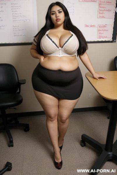 Very , mexican, , extra wide hips, hourglass shape, big eyes, gap teeth, gyno chair, drinking beverage - ai-porn.ai - Mexico on pornsimulated.com