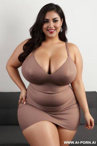 Mexican, very pretty, chola, eye shw, hourglass figure, stoner, couch, tight dress, pear shaped, very wide hips, extra thicc, bbw, very rotund, huge thighs - ai-porn.ai - Mexico on pornsimulated.com