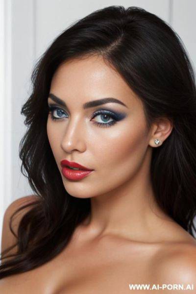 Beautiful european woman. mixed race. piercing blue eyes, wide mouth, plump lips, beautiful face. - ai-porn.ai on pornsimulated.com