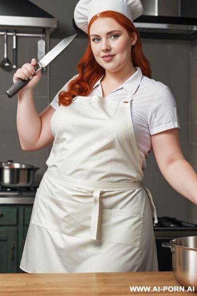 Half-length photo, ((half body photo shot close up)). as a set in the laundry area, a ((very obese)) fat chubby fat thick and bbw redhead british, ((she is washing clothes)). she has - ai-porn.ai - Britain on pornsimulated.com