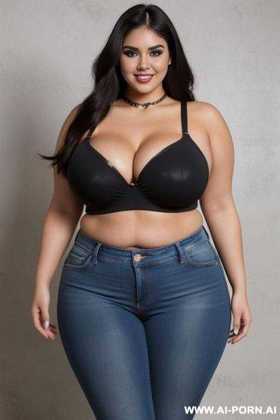 Super plump, mexican , ssbbw, very rotund, supermodel, mexican, huge body, very tan skin, huge hourglass figure, extremely wide hips, tight band shirt, extra thicc, very wide pear shaped body, supreme bbw - ai-porn.ai - Mexico on pornsimulated.com