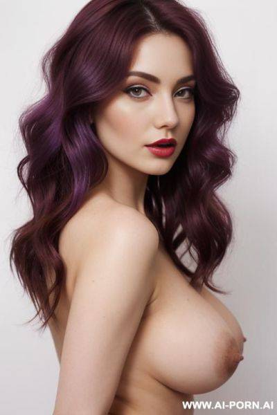 Very real, (white skin), hourglass voluptuous lady, (light background), (hair color: light-latte), (hairstyle: swept to one side), mild lipstick, (ghastly skin & pallid) , side view camera. - ai-porn.ai on pornsimulated.com