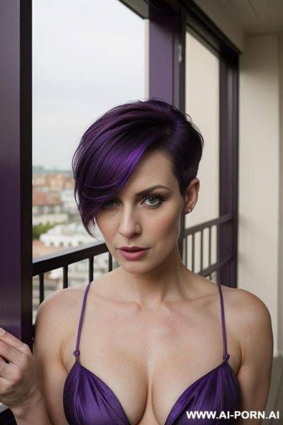 Side swept undercut hairstyle, - ai-porn.ai on pornsimulated.com
